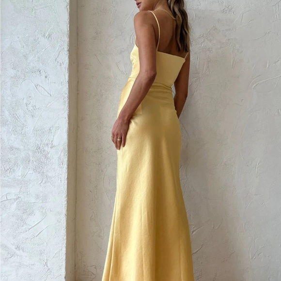 bec + bridge Nadia Yellow Maxi Dress with Slit - Picture 3 of 10